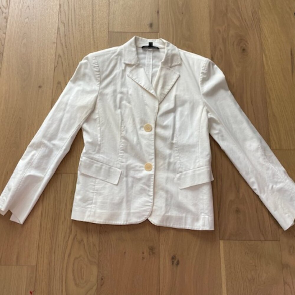 Lafayette 148 Cream Cotton Blend Blazer Size 8